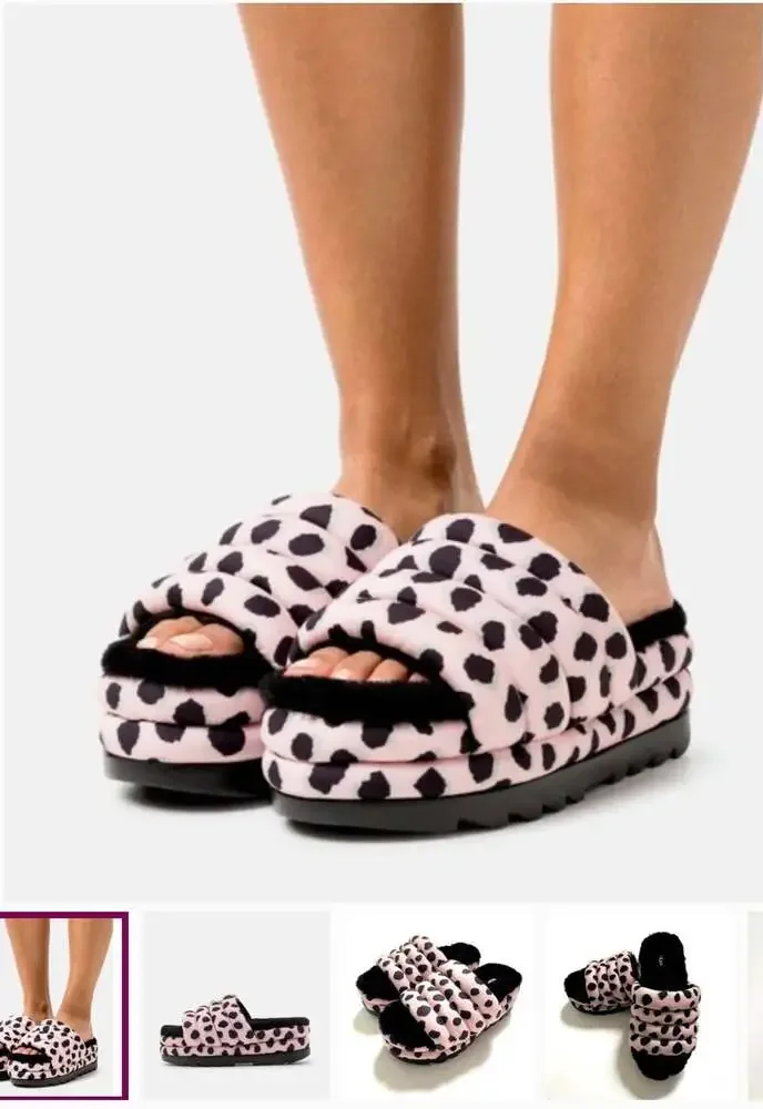 UGG Maxi Slide Cheetah Print Platform Sandals